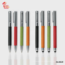 Пользовательский логотип Stylus Metal Ball Pen Корпоративная кожаная ручка Pu с коробкой